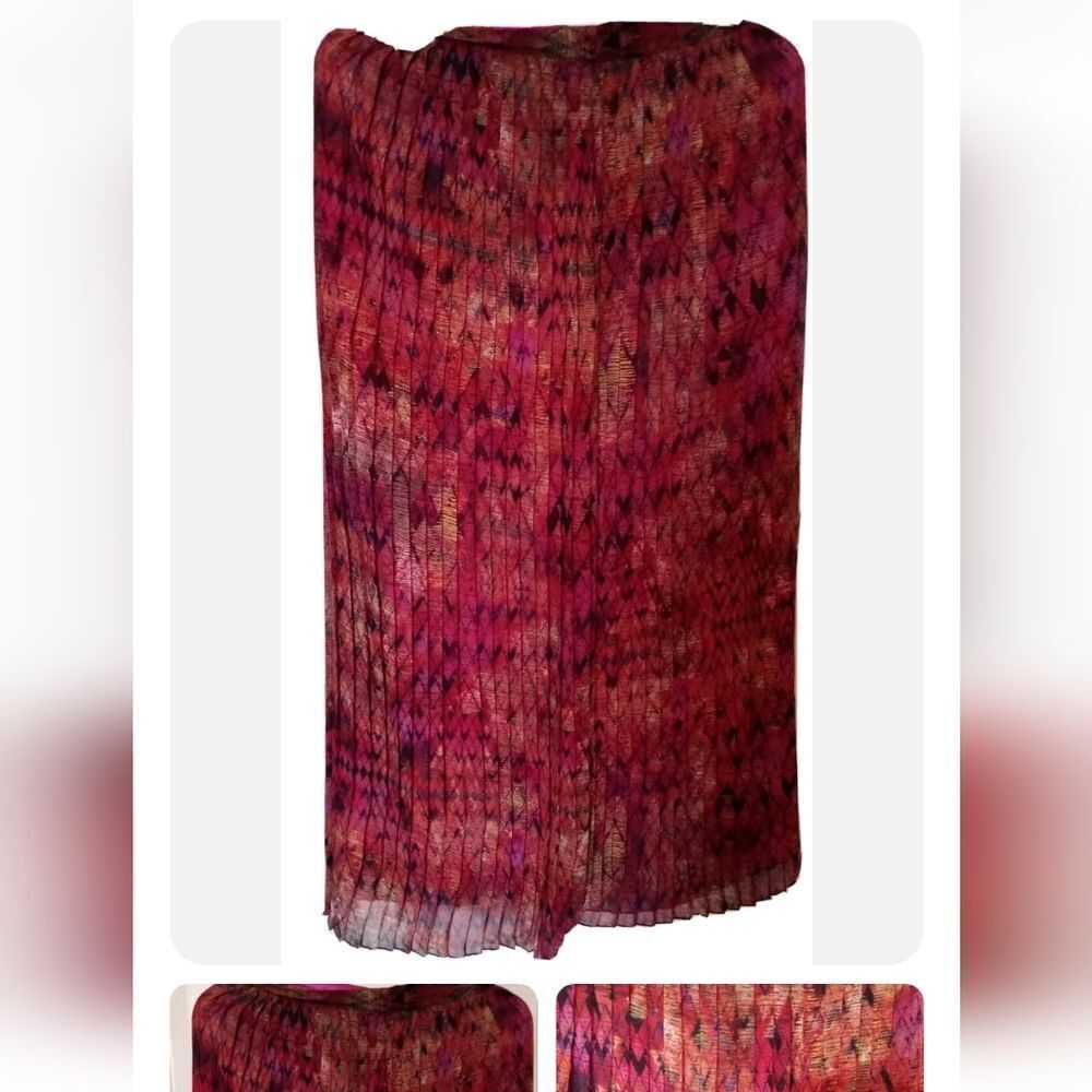 Sabine Multicolored Lined Pleated Women's Skirt XS